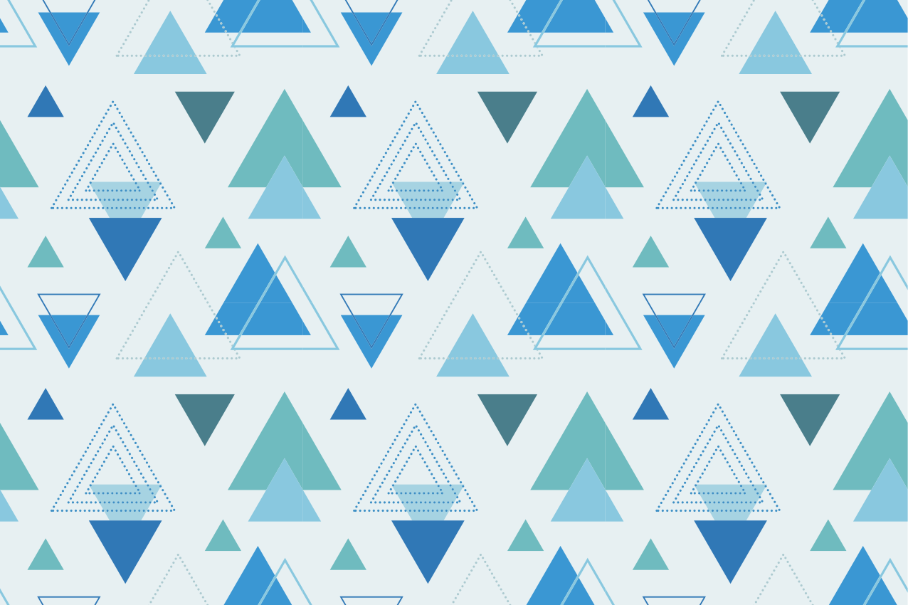 Geometric vinyl rug in blue triangle pattern - TenStickers