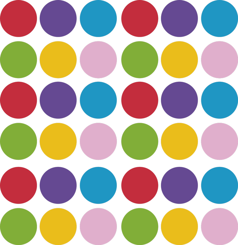 Geometric vinyl rug with colorful circle design - TenStickers