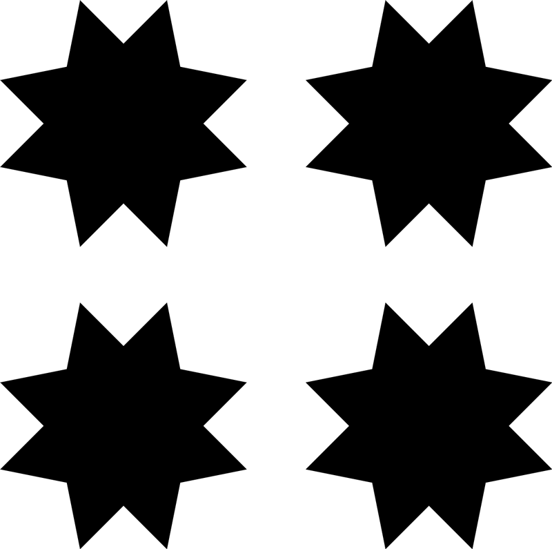 Geometric vinyl rug in black star shapes - TenStickers