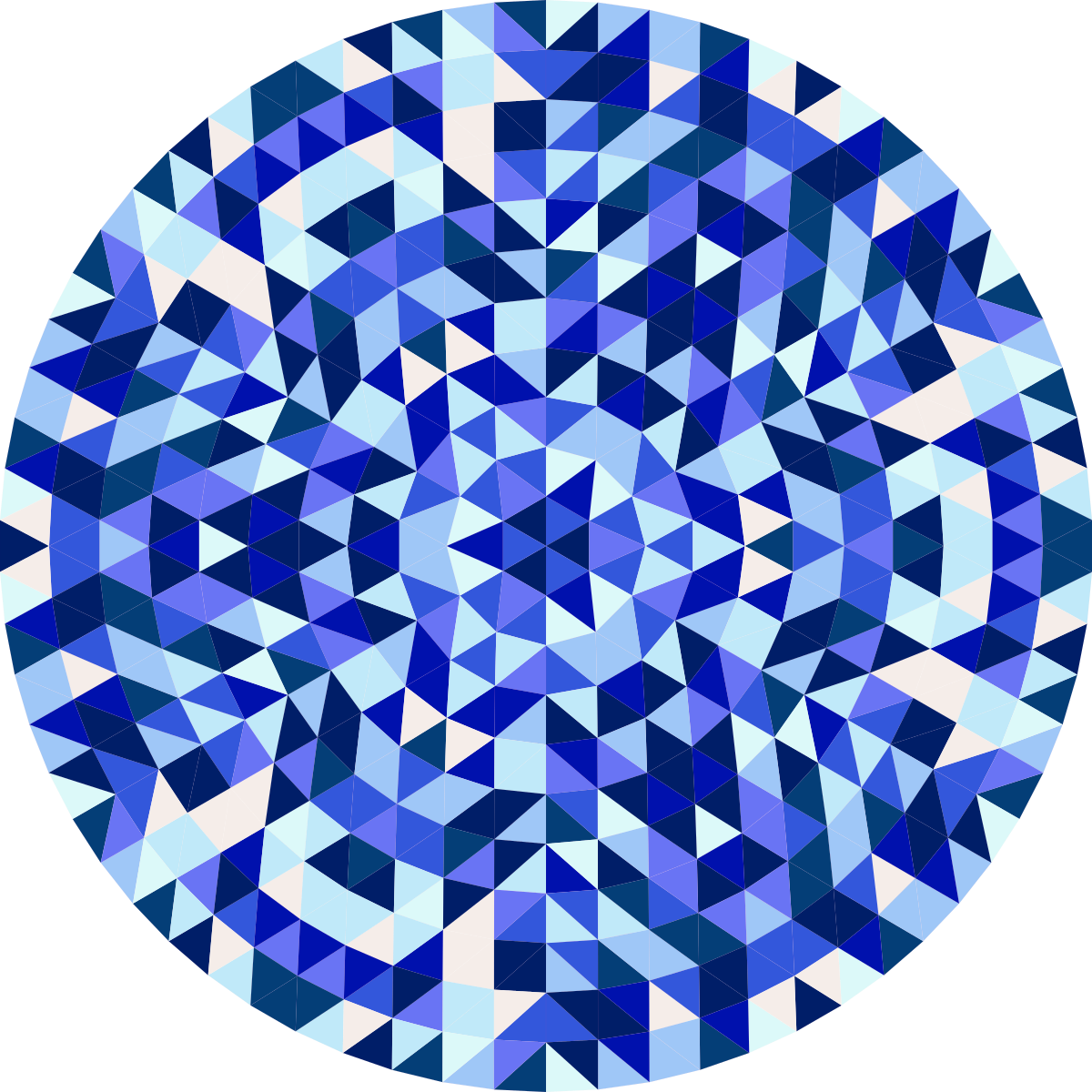 Geometric vinyl rug with circular blue pattern - TenStickers