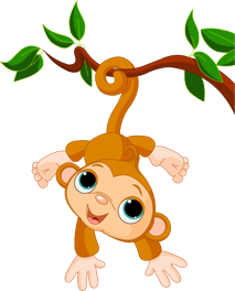 Kids vinyl rug happy little monkey - TenStickers