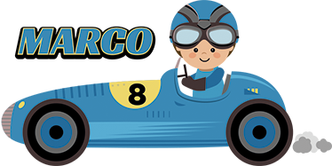 Kids vinyl rug featuring personalized f1 car - TenStickers