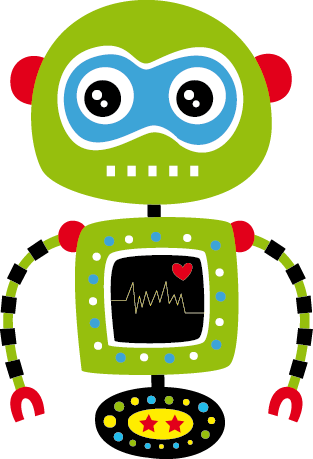 Kids vinyl rug featuring green robot design - TenStickers