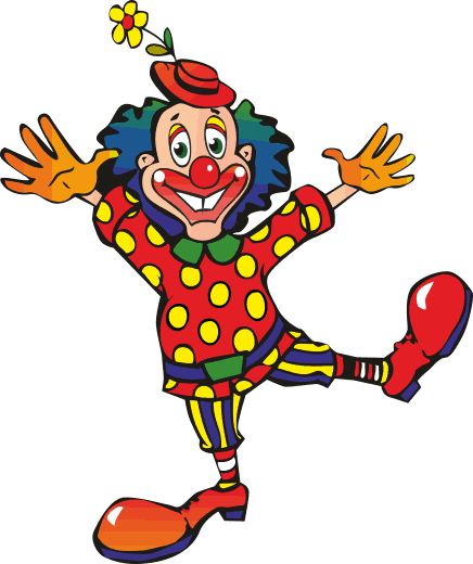 Kids vinyl rug with dancing colorful clown - TenStickers
