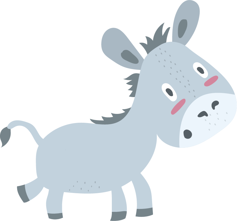 Kids vinyl rug grey donkey - TenStickers