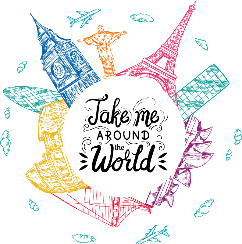 Bedroom vinyl rug global treasures - TenStickers