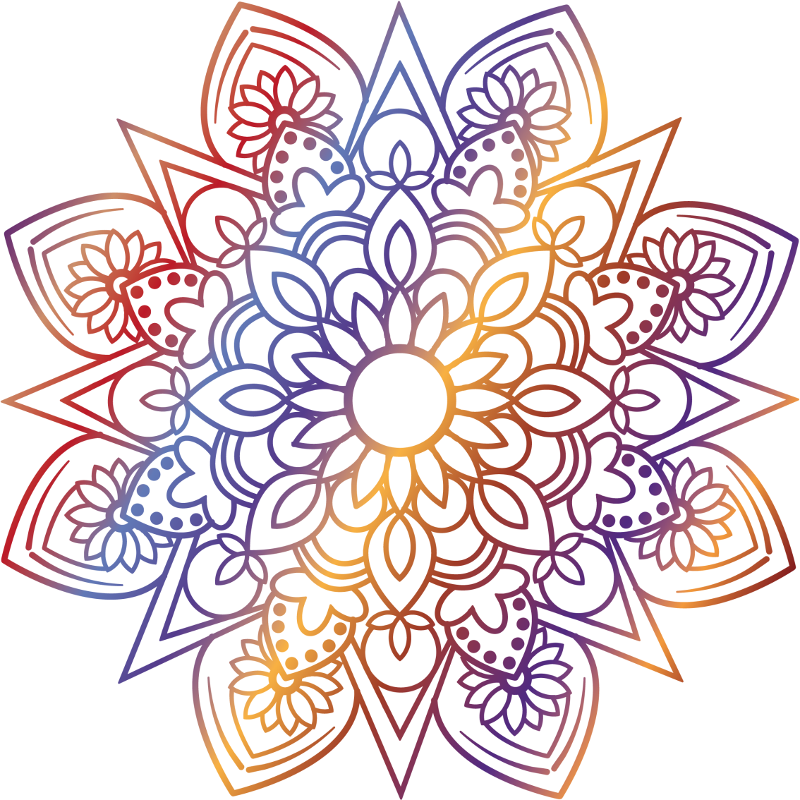 Vivid fiery mandala bedroom vinyl rug - TenStickers