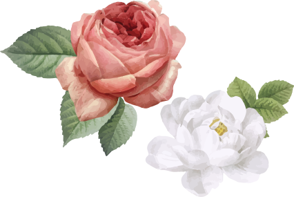 Bedroom vinyl rug with white and pink roses - TenStickers