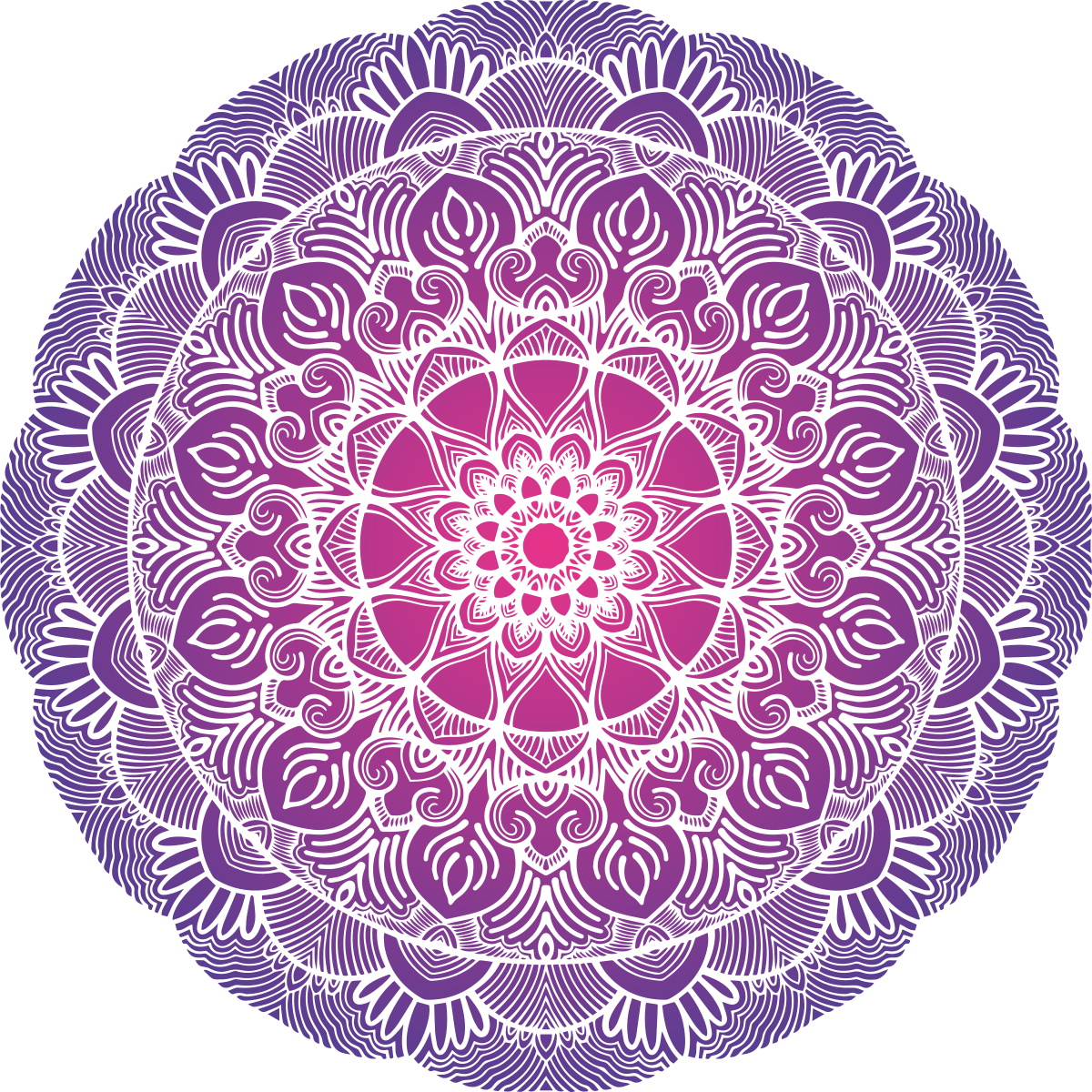 Bedroom vinyl rug with purple flower mandala - TenStickers