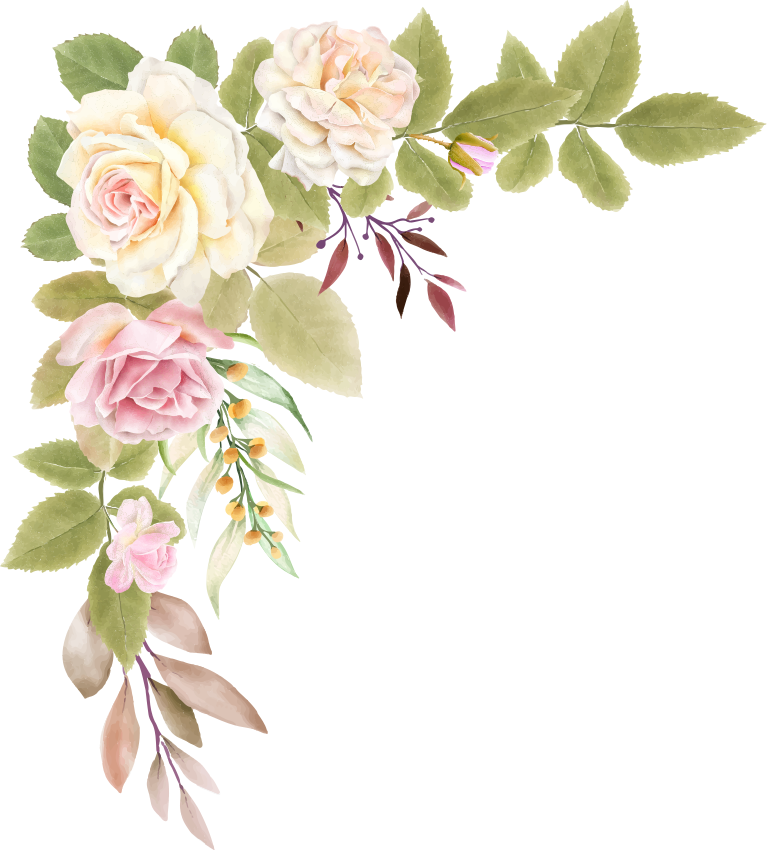 Bedroom vinyl rug with pink and white roses - TenStickers