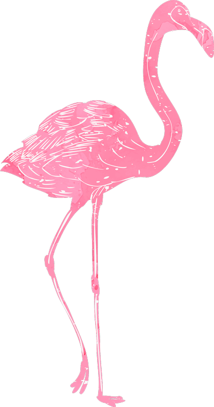 Bedroom vinyl rug watercolor flamenco design - TenStickers