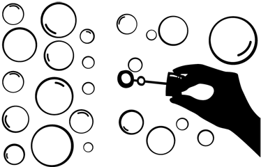 Game vinyl rug bubble hand silhouette - TenStickers