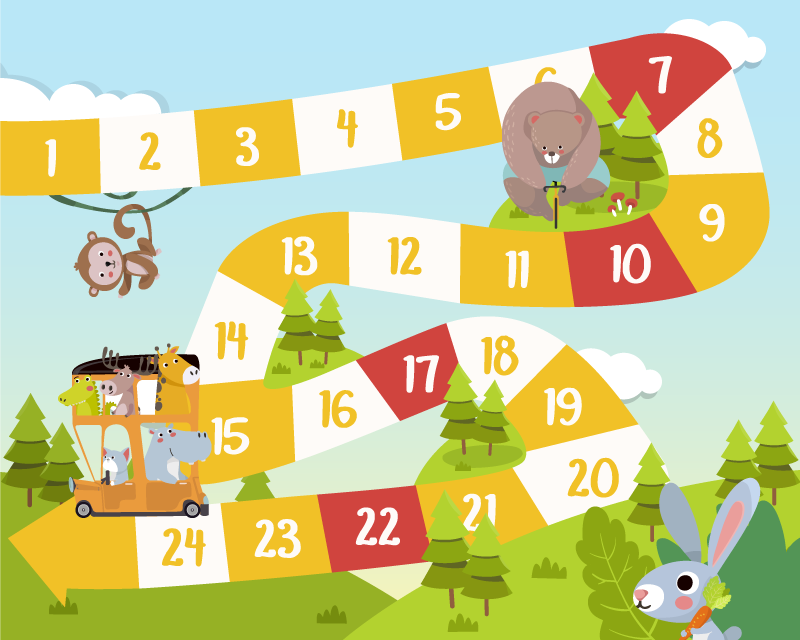 Game vinyl rug wildlife board game cartoon - TenStickers