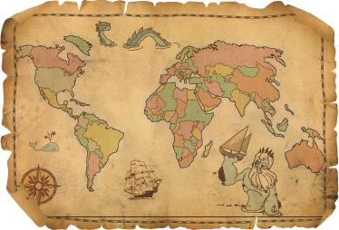 World map vinyl rug antique world map decor - TenStickers