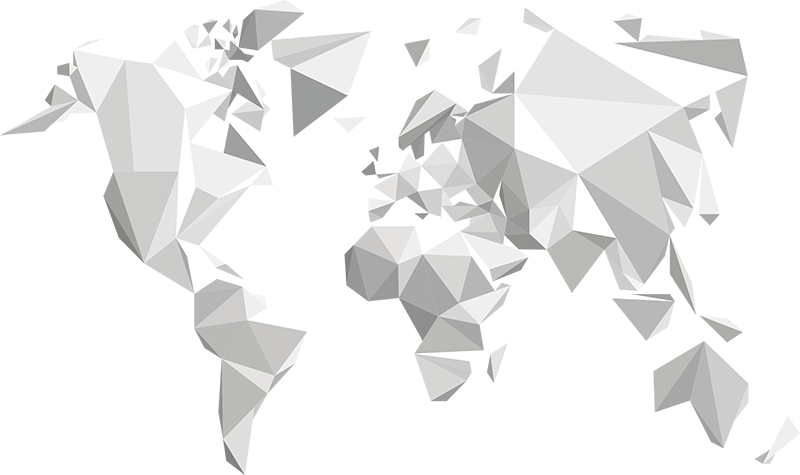 World map vinyl rug origami world map design - TenStickers