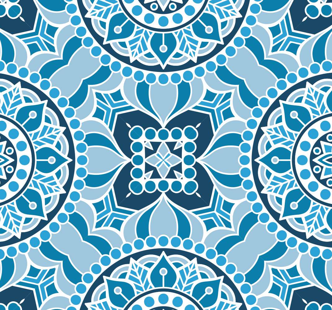 Mandala style bathroom vinyl rug - TenStickers