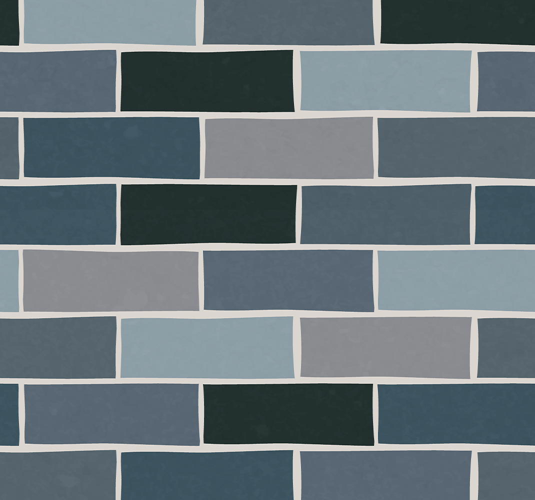 Bathroom vinyl rug in stone gray brick design - TenStickers