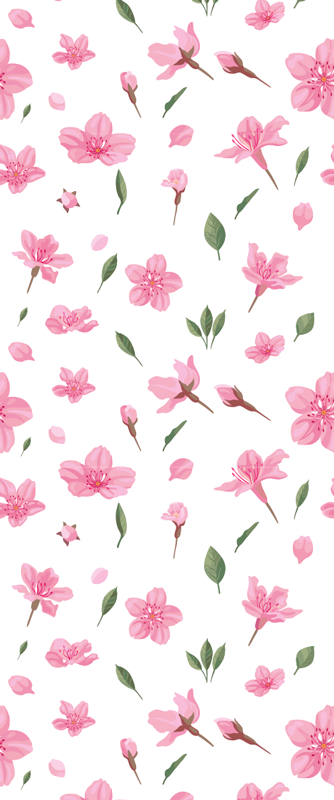 Watercolor pastel pink blossom flowers bathroom vinyl rug - TenStickers