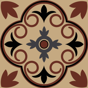 Bathroom vinyl rug in vintage hydraulic cement pattern - TenStickers