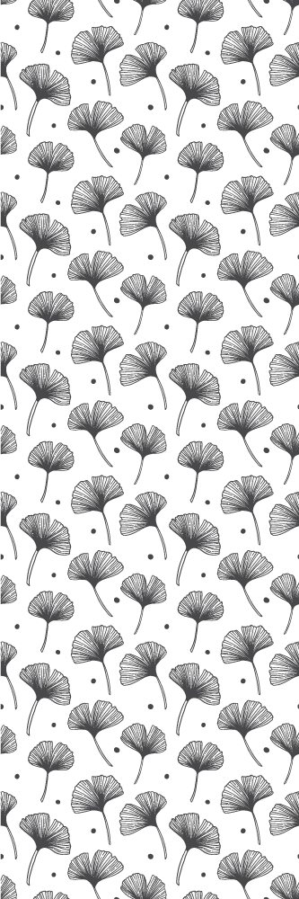 Bathroom vinyl rug with white gingko leaves pattern - TenStickers