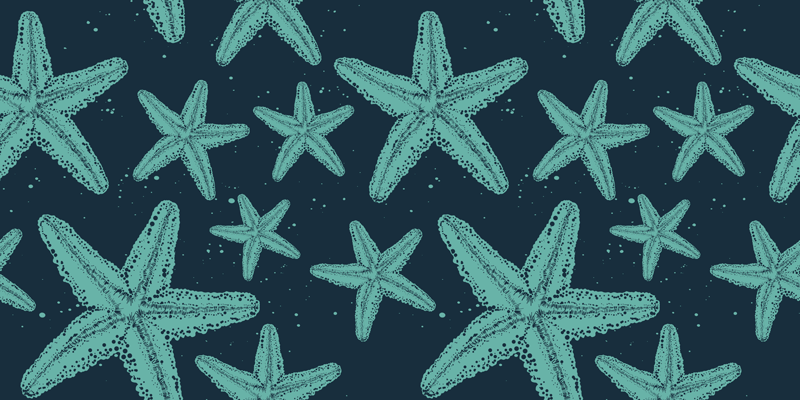 Bathroom vinyl rug starfish bluetones decor - TenStickers