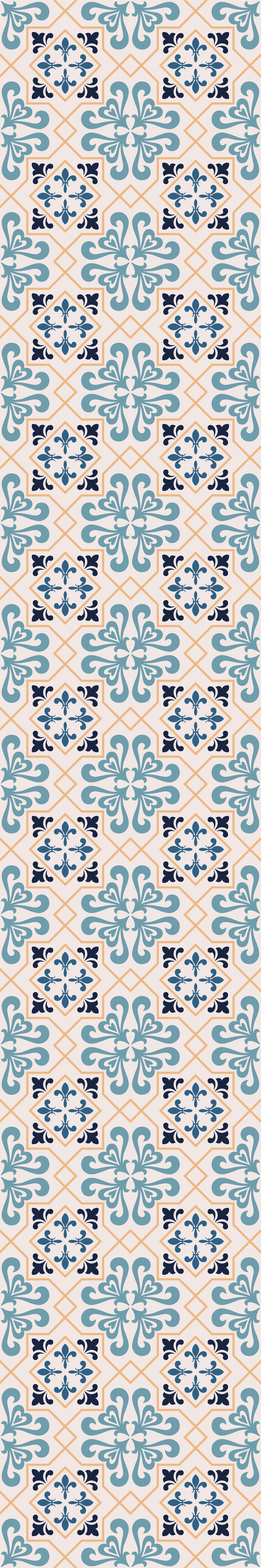 Kitchen vinyl rug with yellow portuguese tile design - TenStickers
