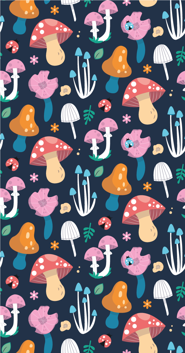 Kitchen vinyl rug with mushroom and ladybugs design - TenStickers