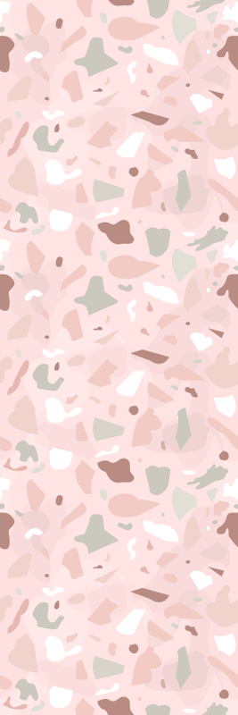 Kitchen vinyl rug in pink terrazzo design - TenStickers