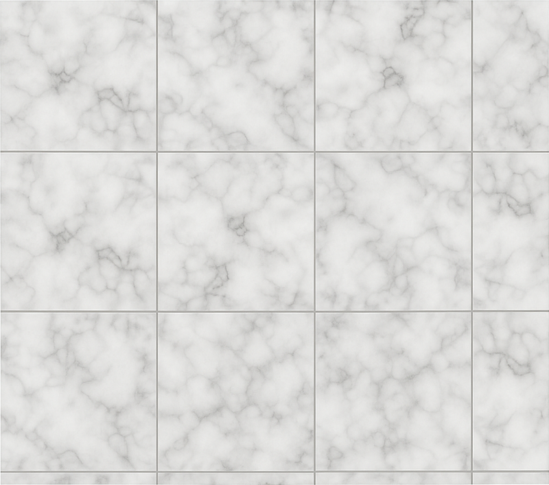 Kitchen vinyl rug square white marble tile - TenStickers