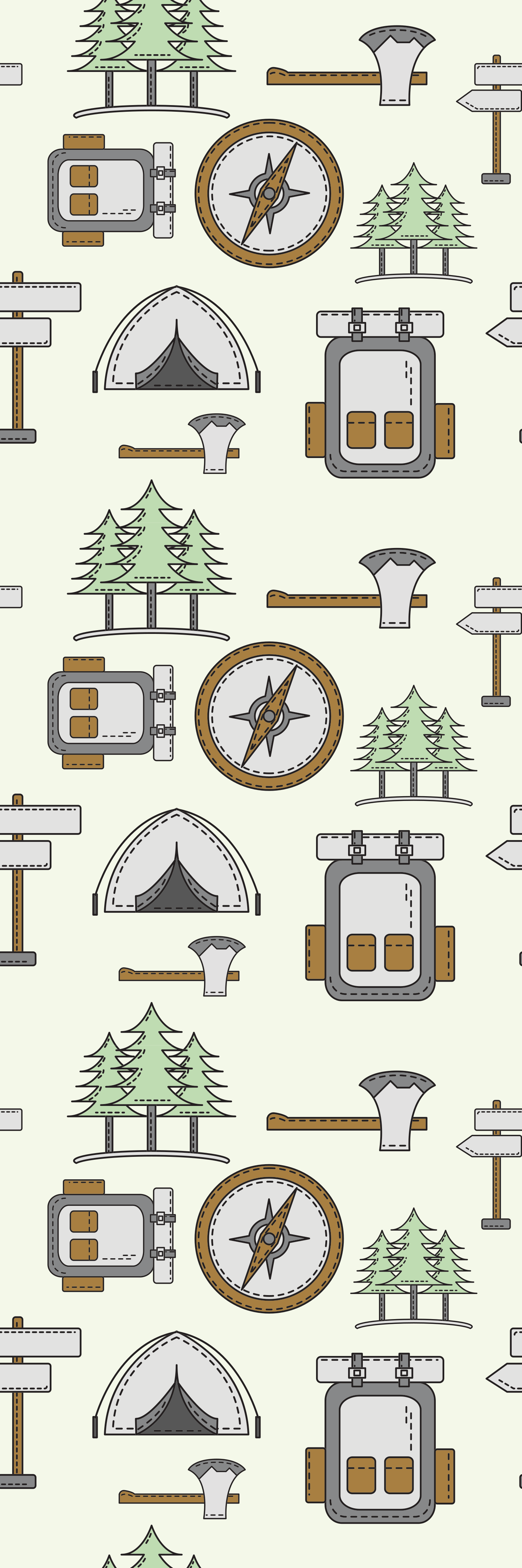 Bedroom vinyl rug camping gear set compass - TenStickers