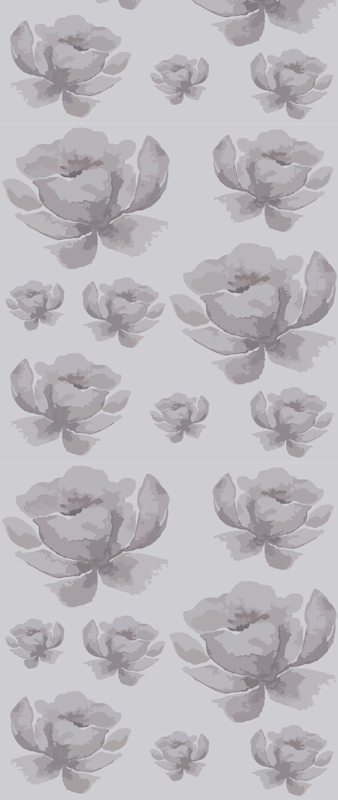 Gray 80s floral pattern bedroom vinyl rug - TenStickers