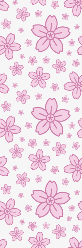 Bedroom vinyl rug with pink cute flowers on white - TenStickers