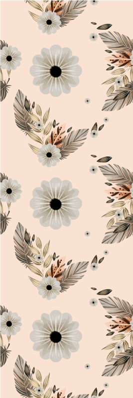 Bedroom vinyl rug with pink and black floral design - TenStickers