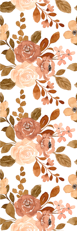 Bedroom vinyl rug with elegant pink pastel flowers - TenStickers