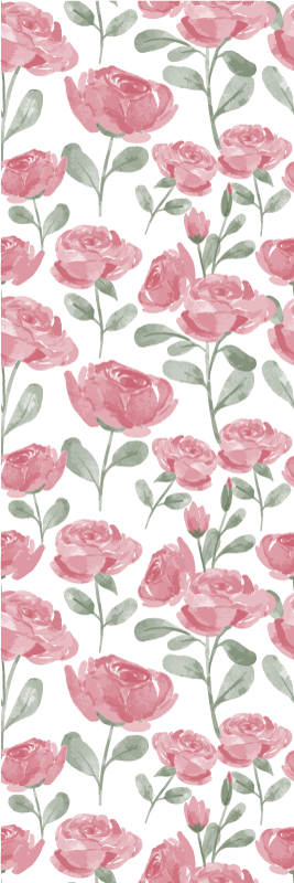 Bedroom vinyl rug with natural vintage rose design - TenStickers