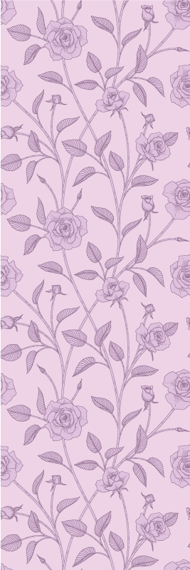 Bedroom vinyl rug with purple vintage rose painting - TenStickers