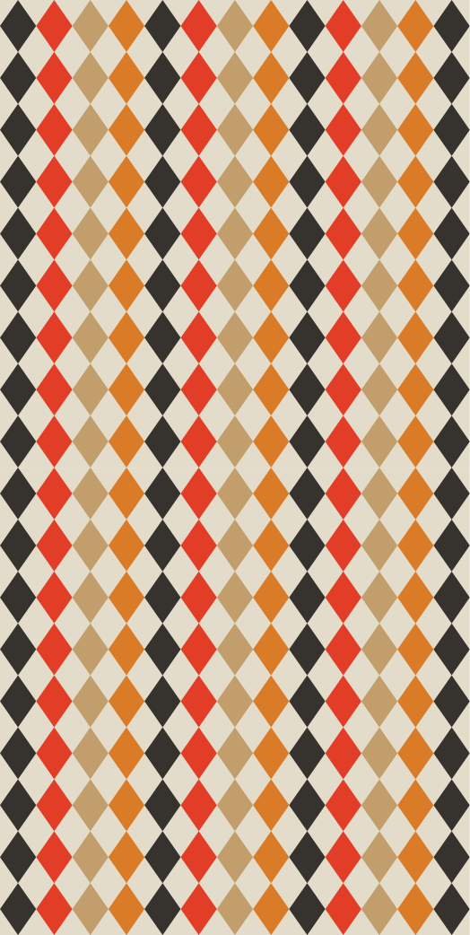 Bedroom vinyl rug with retro 80s diamond pattern - TenStickers