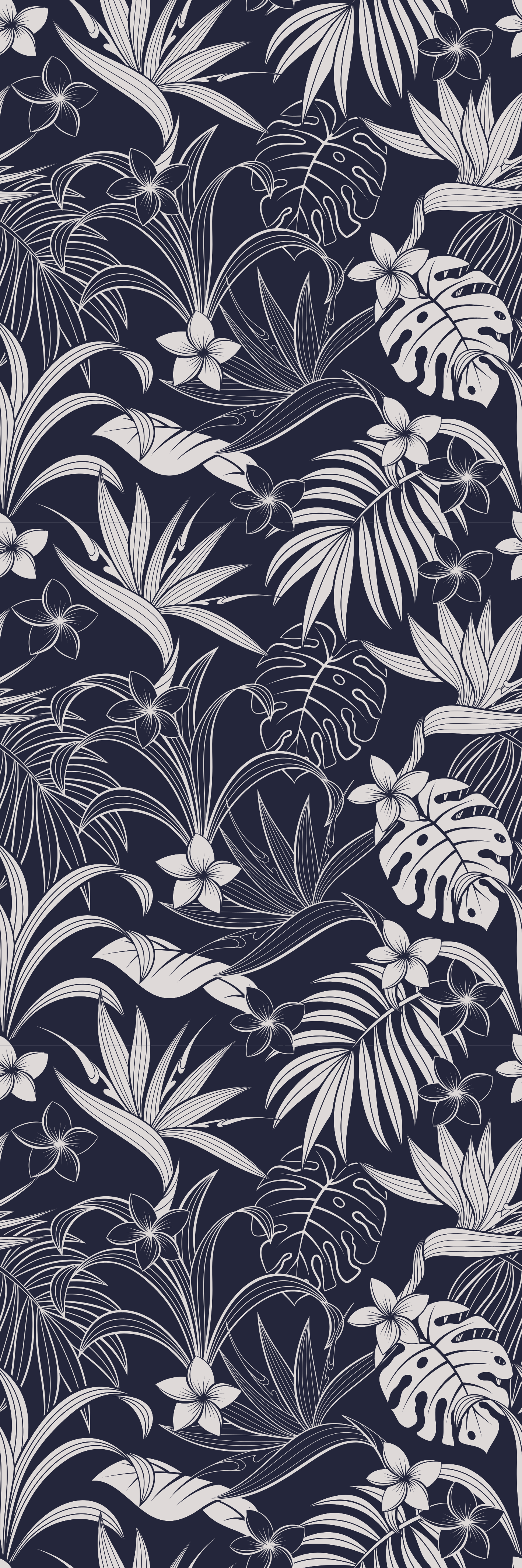 Gray tropical hamptons pattern bedroom vinyl rug - TenStickers