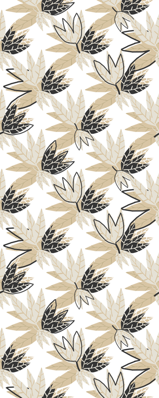 Bedroom vinyl rug with nordic style brown leaves - TenStickers