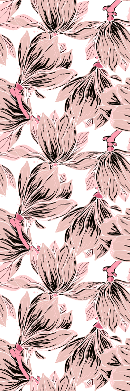 Bedroom vinyl rug with close-up pink and white magnolias - TenStickers