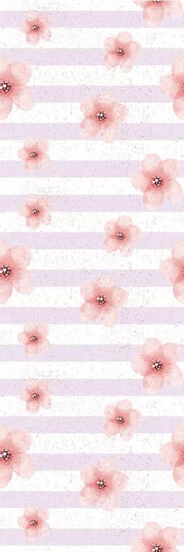 Shabby chic bedroom vinyl rug with vertical pink lines - TenStickers