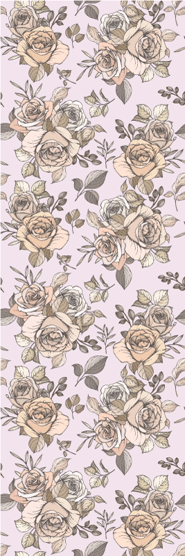 Bedroom vinyl rug with shabby chic rose design - TenStickers