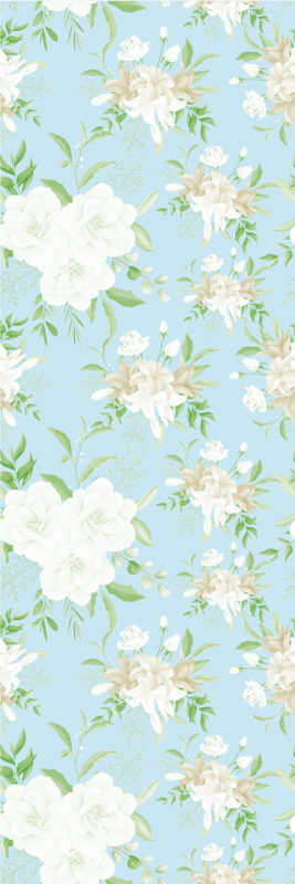 Wild floral grandmillenial style bedroom vinyl rug - TenStickers