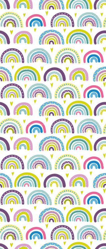Bedroom vinyl rug with colorful abstract rainbows - TenStickers