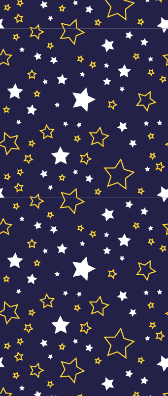 Bedroom vinyl rug night sky with white yellow stars - TenStickers