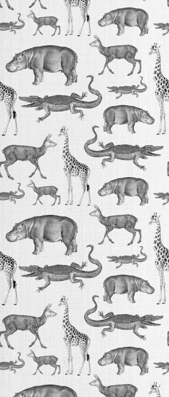 Bedroom vinyl rug with safari animals and trees - TenStickers
