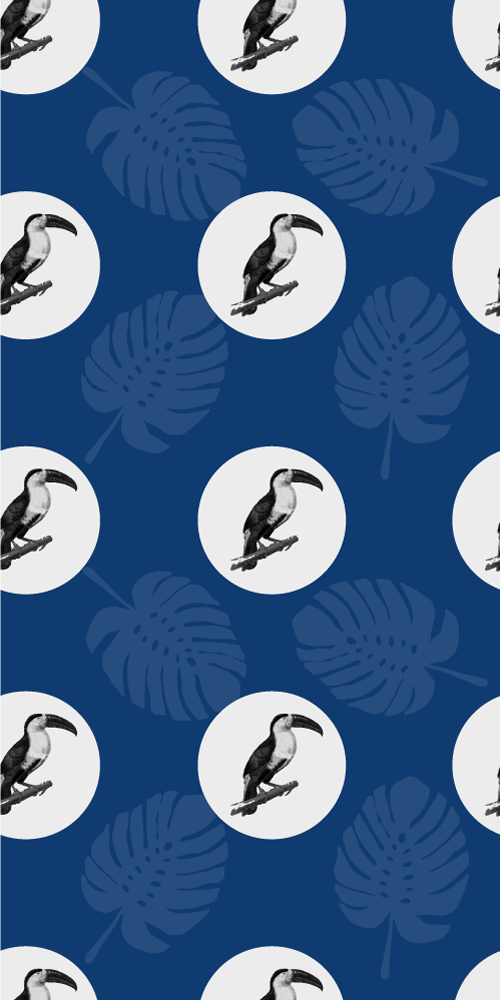 Bedroom vinyl rug with african blue bird design - TenStickers