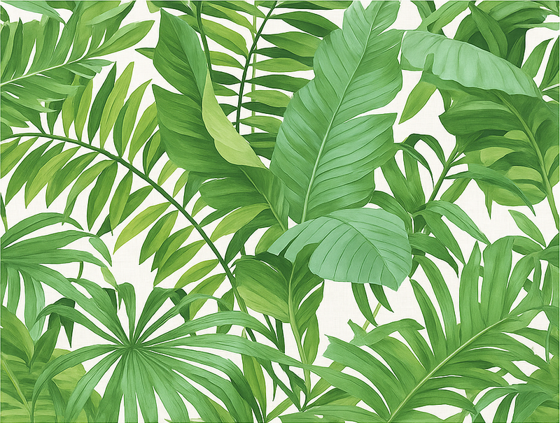 Tropical leaves motif bedroom vinyl rug - TenStickers