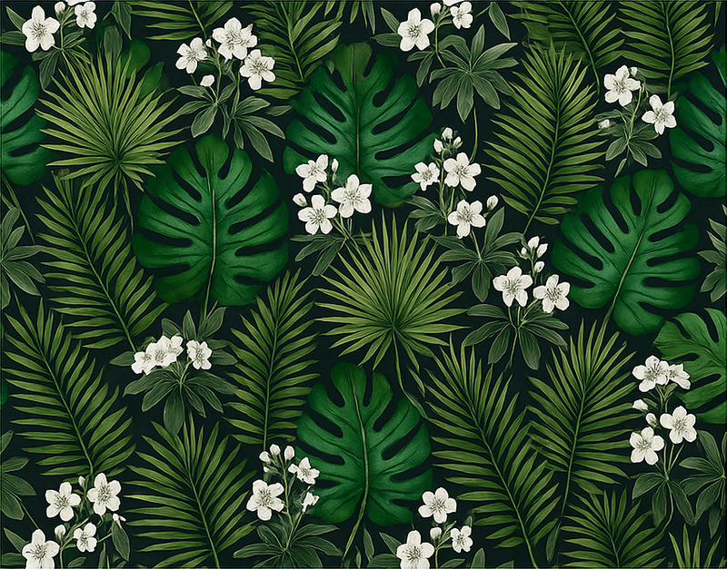 Green exotic nature bedroom vinyl rug - TenStickers