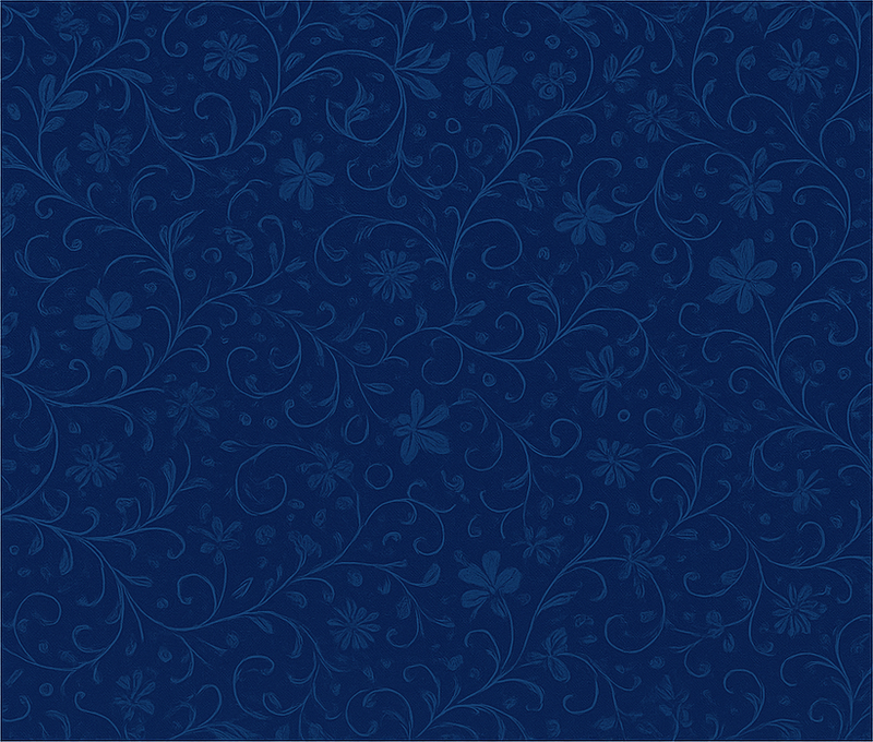Bedroom vinyl rug navy blue floral design - TenStickers